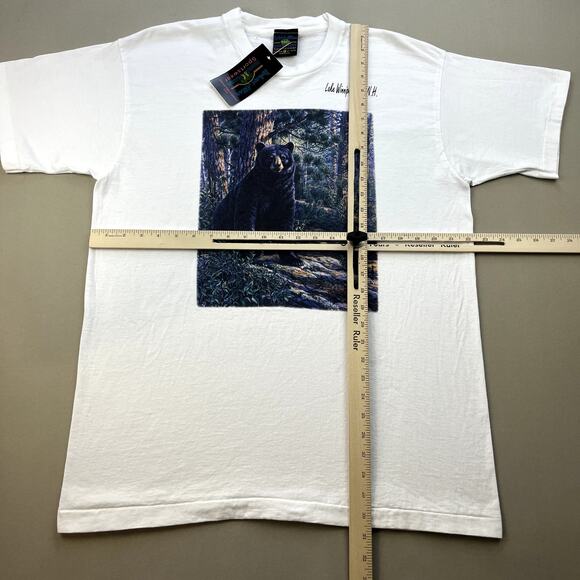 Vintage Bear Nature T-Shirt Adult XL White Lake Winnipesaukee Animals Wildlife - Picture 6 of 9